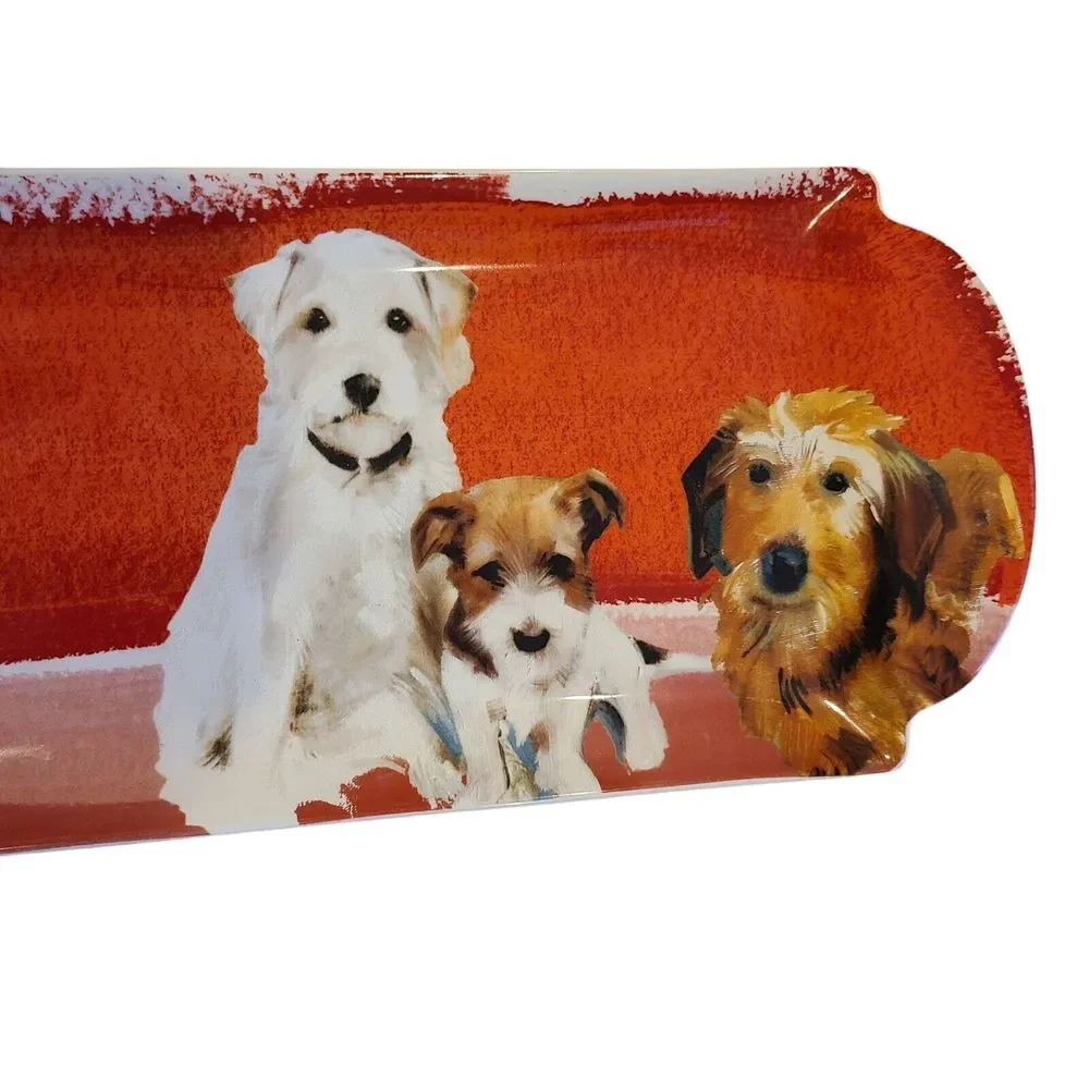 NWT‎ FRENCHIE Dog a Day Anthropologie Sally Muir Serving Platter Tray Ceramic